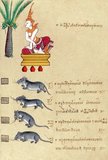 Pages from a Siamese fortune telling manual based on a 12 animal zodiac.<br/><br/>

Thai Zodiac Signs are closely related to the Chinese Zodiac as both follow the same 12 year lunar cycle. In Thai zodiac signs the dragon is replaced by a naga snake and in Northern Thailand an elephant may be used in place of the Chinese sign for the pig.